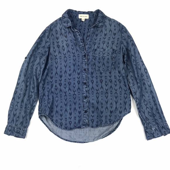 cloth & stone Tops - Cloth & Stone Roll Tab Sleeve Shirt XS